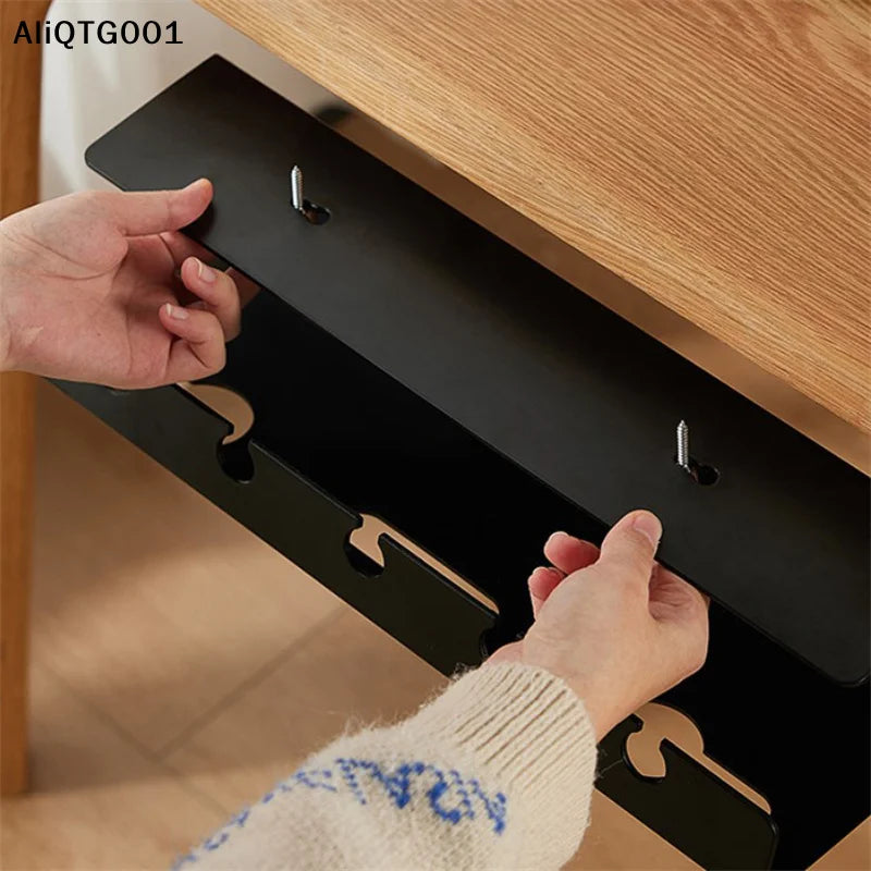 Under Desk Cable Management Tray – No Drill Metal Cord Organizer.