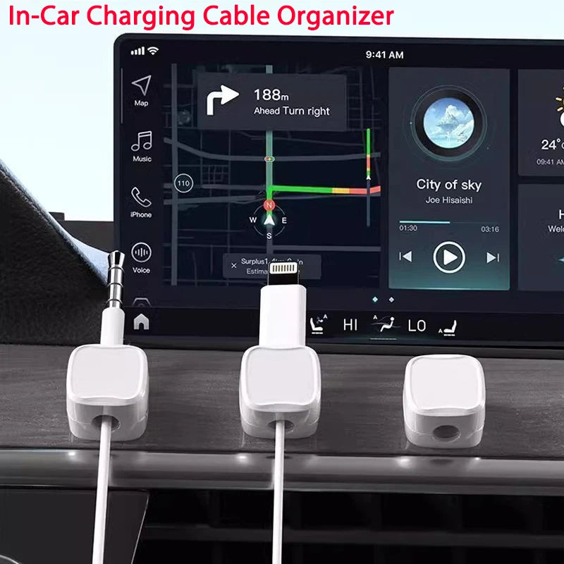 Magnetic Cable Organizer – 12PCS Self-Adhesive Cable Clips